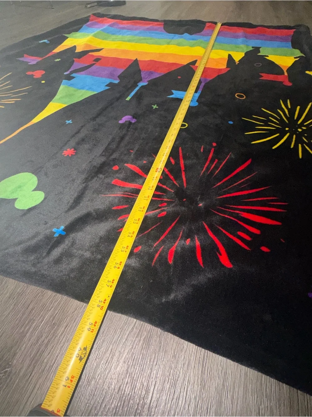Disney Parks Rainbow Pride Castle Reversible Sequin Throw Blanket Fleece Firewor